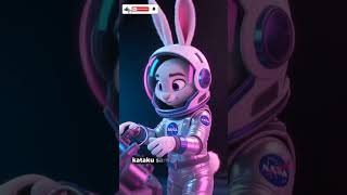 Misi rahasia! Astronot kelinci terbang ke bulan🐰🚀 #luarangkasa #bunny #spacebunny #kelincigemoy