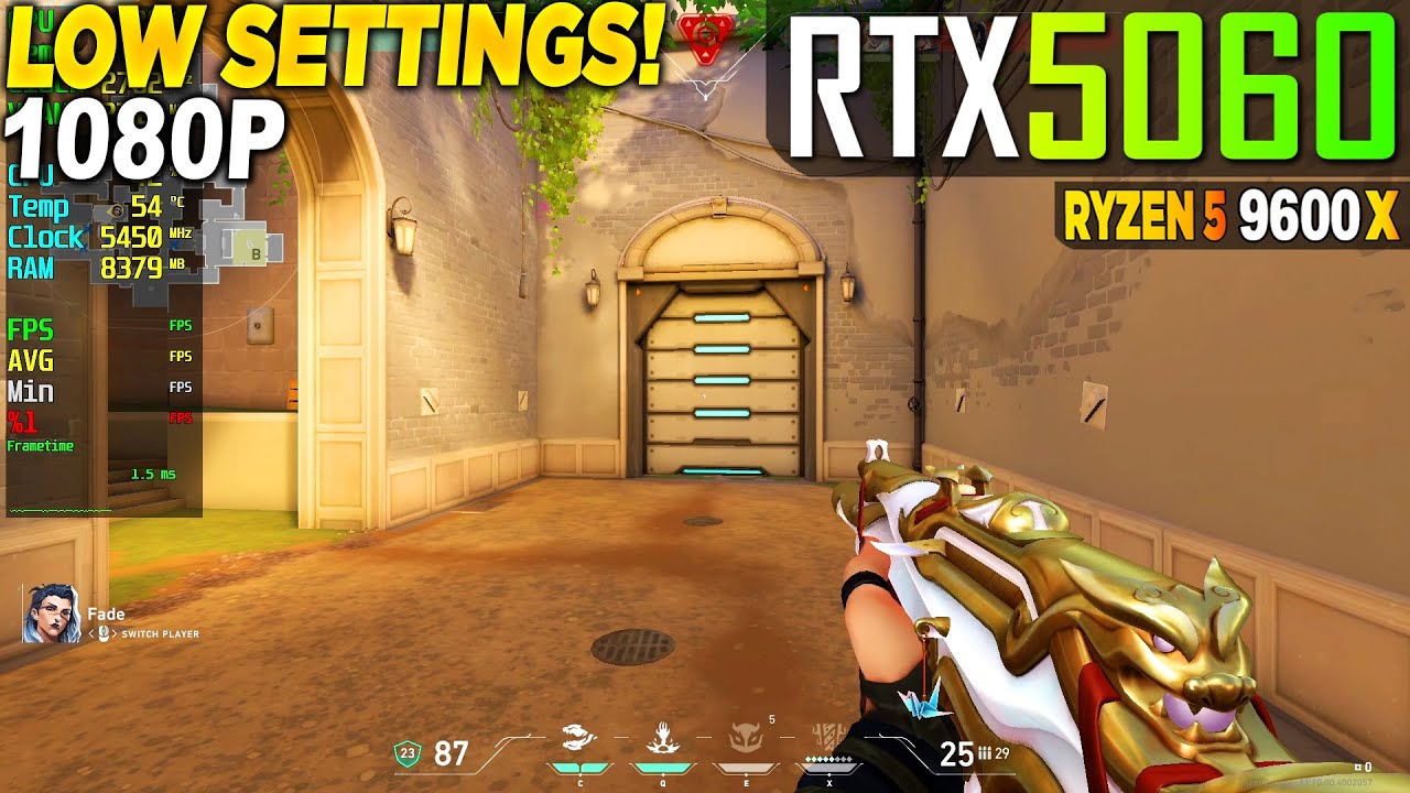 Valorant RTX 5060 + Ryzen 5 9600x - 1080p Low,