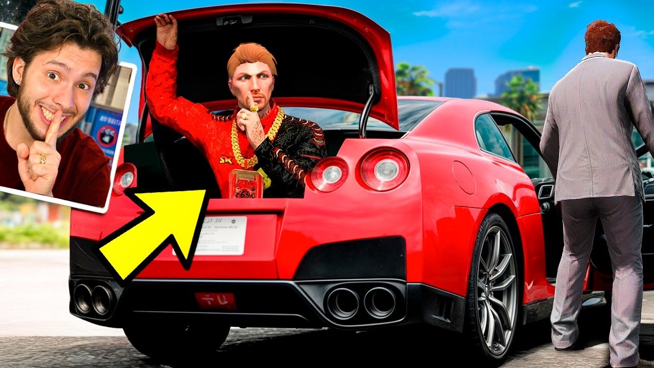 Me ESCONDI no PORTA MALAS dos CARROS pra ROUBAR PLAYERS!! (GTA 5 RP)