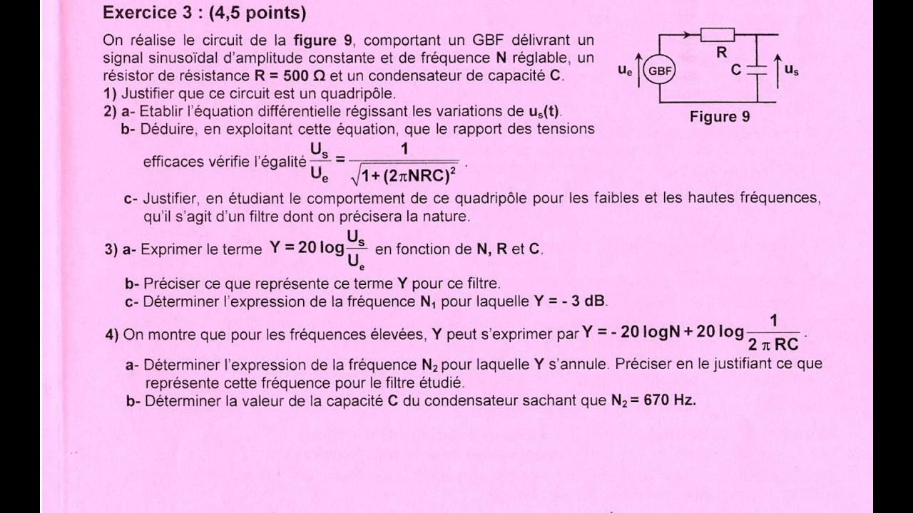 filtre passe bas passif
