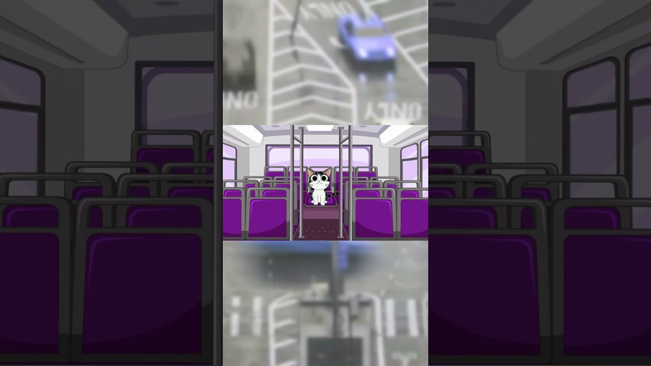 The kitty on the bus goes "meow" 