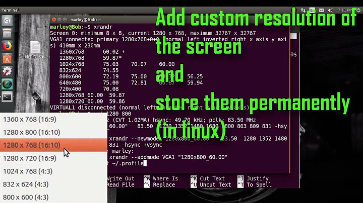 Easy way to add custom screen resolution in linux and permanently store them (ubuntu 16.04 LTS)