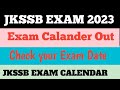 JKSSB EXAM CALENDAR OUT FOR VARIOUS EXAM
