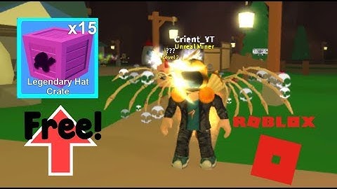 CODES FOR 15 LEGENDARY HAT CRATES!! Roblox Mining Simulator !!