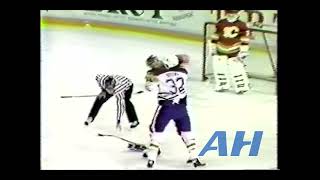 NHL Jan. 7, 1990 Dave Brown,EDM v Stu Grimson,CGY (HL) Edmonton Oilers Calgary Flames