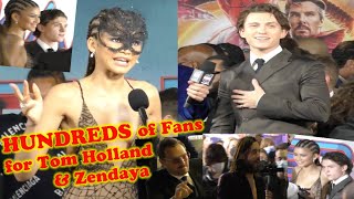 HUNDREDS of Fans for Tom Holland &amp; Zendaya for Spider-Man: No Way Home Premiere