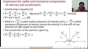 I B.Sc, I Sem, Radial and Transverse components of Velocity and Acceleration