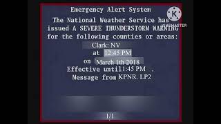 EAS Emergency Alert System Severe Thunderstorm Warning (3/1/18)
