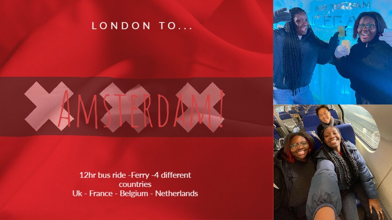 Study abroad students go from London to Amsterdam - Traveling through 4 countries on the bus & ferry