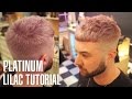 Men’s Platinum Lilac Hair Transformation & Hairstyle Tutorial