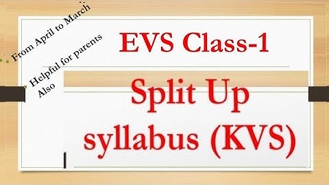 KVS/ Class -1/ Syllabus/EVS