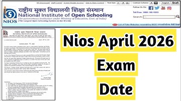 Nios April 2026 Exam Date | Task Is Helping NIOS  #nios #exam #april #stream