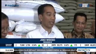 Jokowi Cek Stok Beras di Gudang Bulog