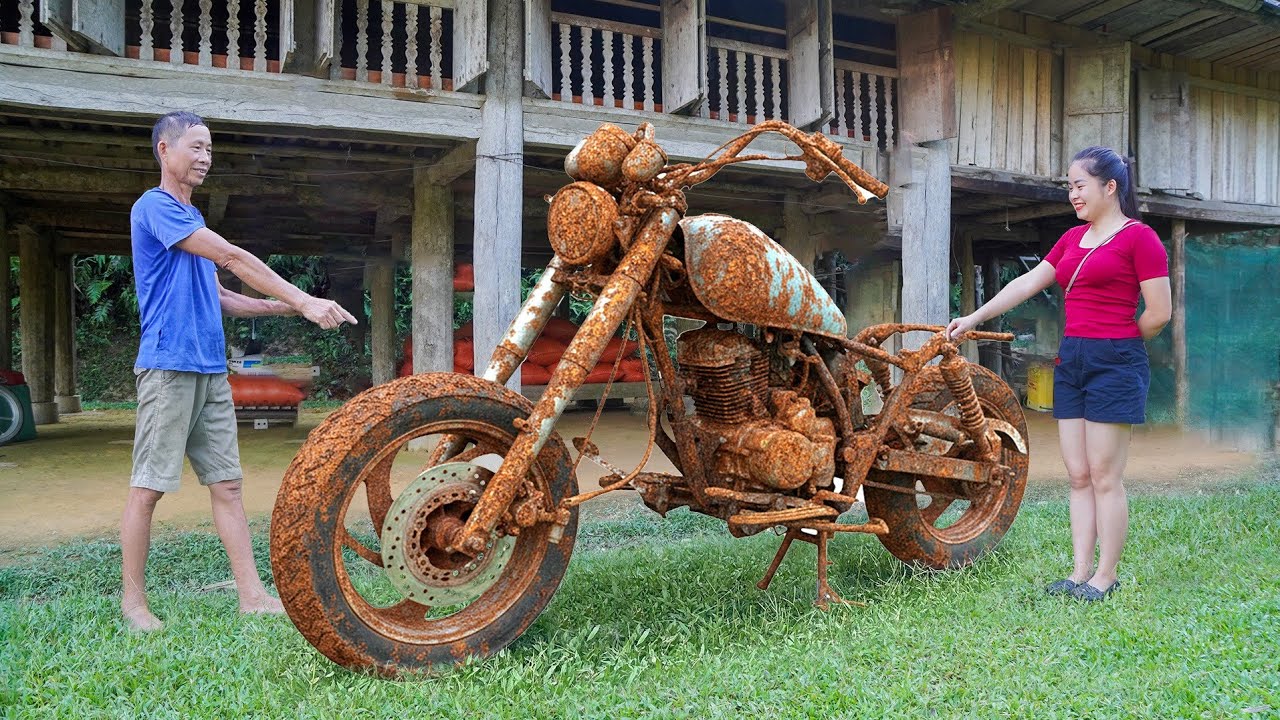 Girl Restores Original Honda Motorcycle Using Lifan 125cc Engine - From Rusty to Shiny!