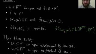 118C L11P1 Implicit Function Theorem, Statement