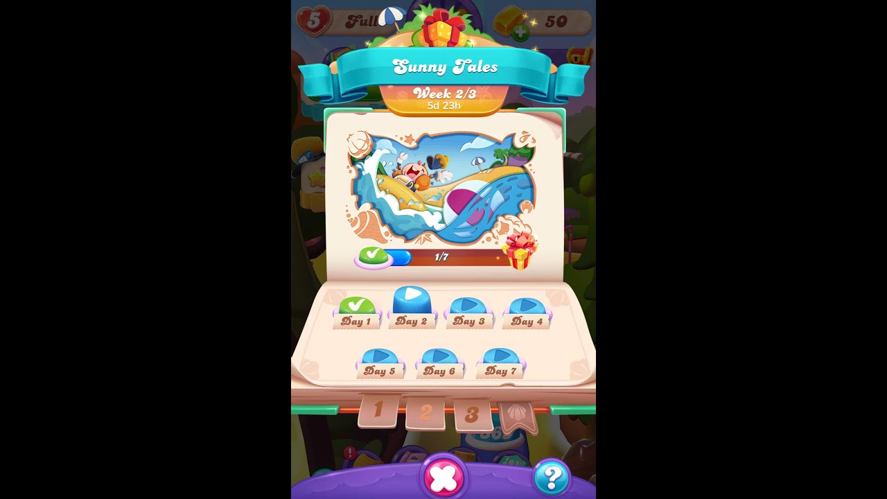Week 2 Day 2 Level 9 Sunny Tales   Summer Event Calendar   Candy Crush Friends Saga