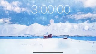 3 Hour Timer - Cabin Next to Clear Blue Lake (Snowing / Winter Ambience)