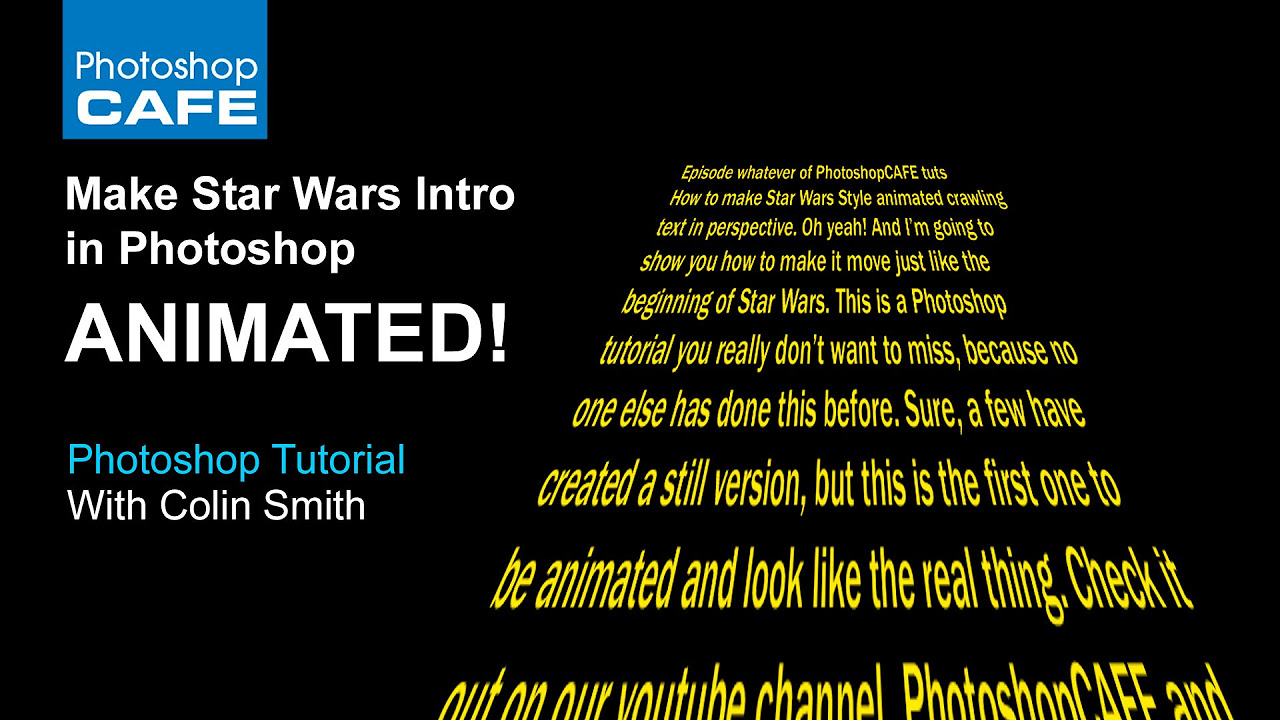 Update Star Wars intro, perspective text | animation in Photoshop Tutorial