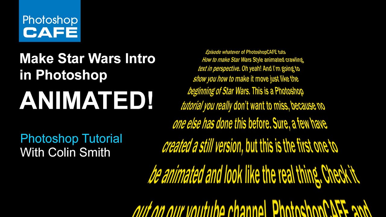 How to Create Animated Star Wars Perspective text effect in Photoshop  tutorial - PhotoshopCAFE