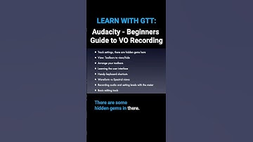 GTT #shorts Webinar: #Audacity - Beginners Guide to VO Recording 2022