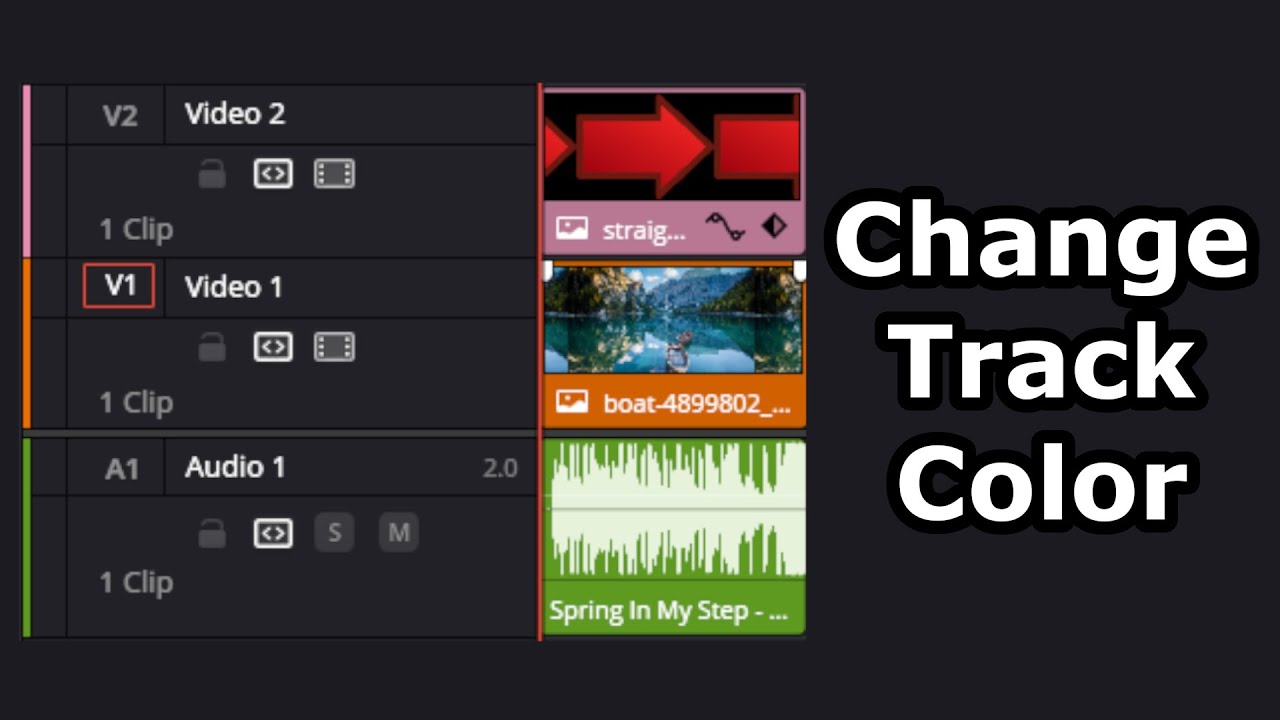 Change Video & Audio Track Colors In DaVinci Resolve - YouTube