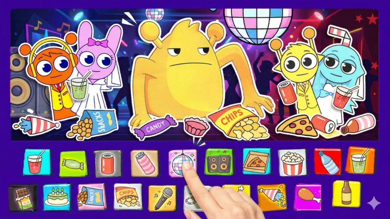 😮🎉📖 Sprunki Party Goes Wrong ✨ Paper Gamebook Adventure