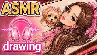🎀Relaxing #ASMR Barbie Drawing 🎧| Satisfying Coloring & Sketching Tutorial