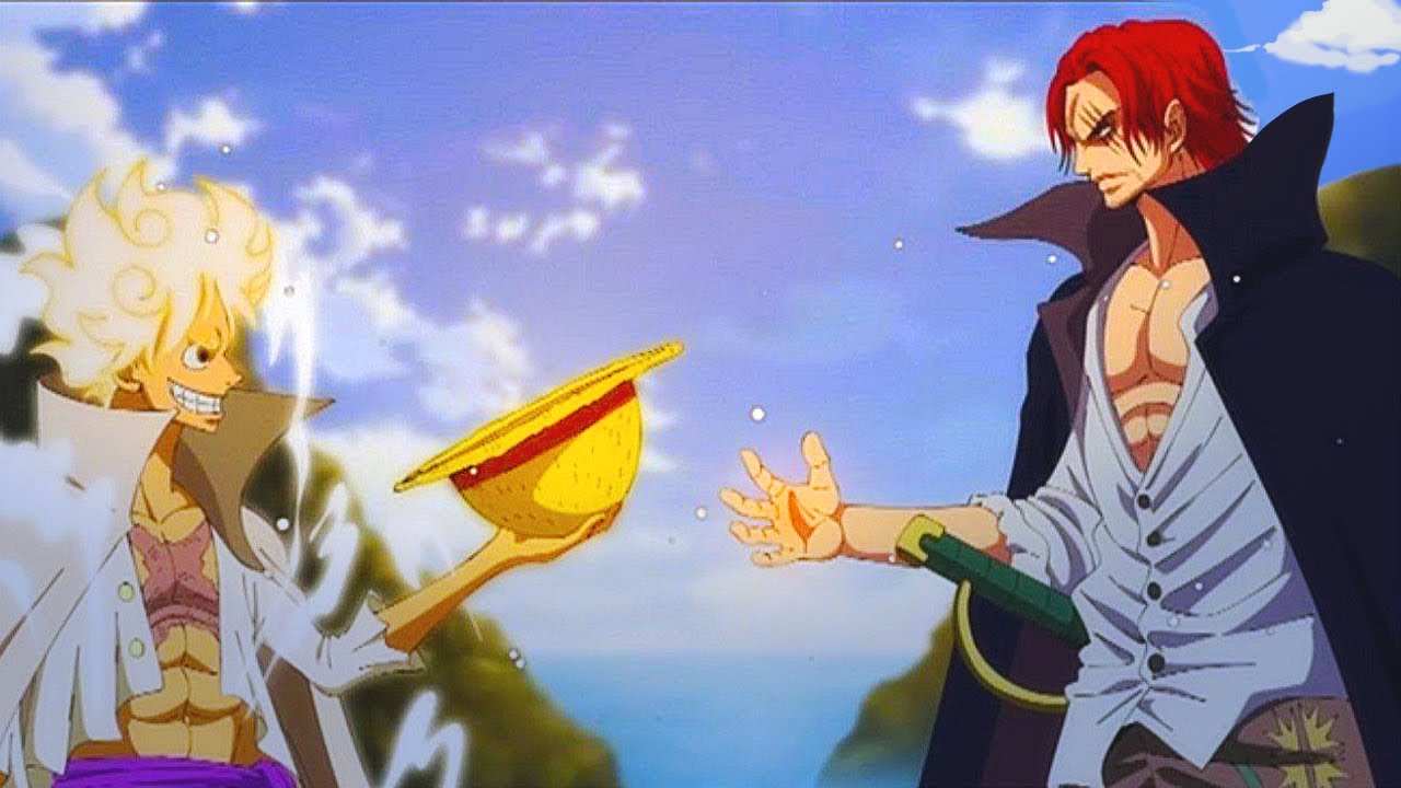 One Piece Film Red Fan Anime Luffy Gear 5 at Yonko Shanks ang mga