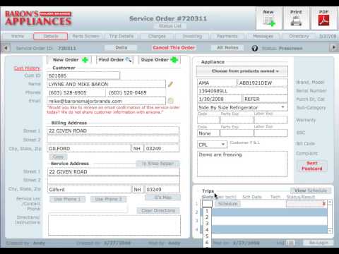 reliaServ Entering a Service Order