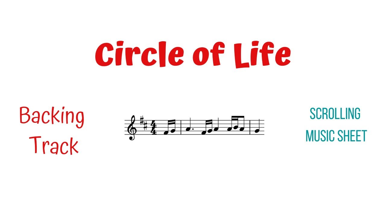 CIRCLE OF LIFE | The Lion King Violin Cover Backing Track (w/Scrolling Music Sheet)Violin Tutorial 🎻
