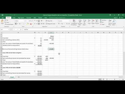 How to Compute Goodwill or Gain on Acquisition, if with Noncontrolling Interest Part 2
