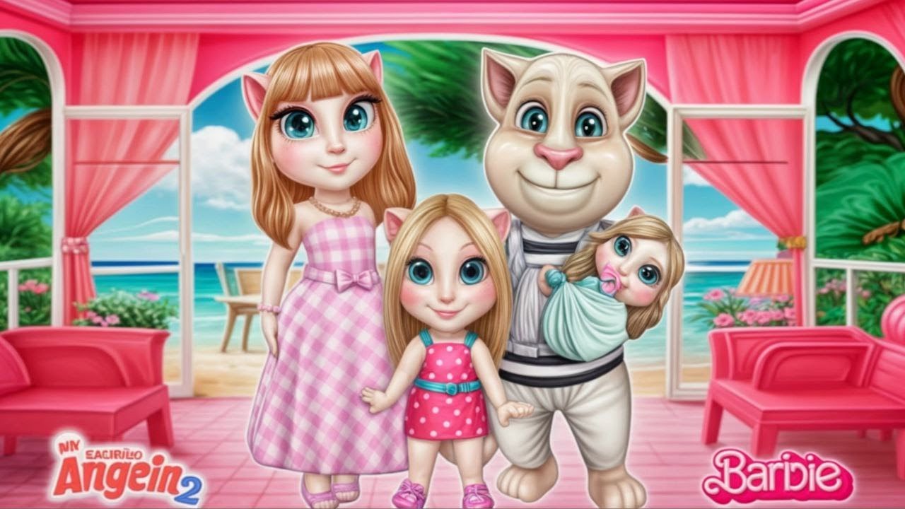 My Talking Angela’m 2😻 | Angela Barbie and Tom Ken with his Daughters | New update,