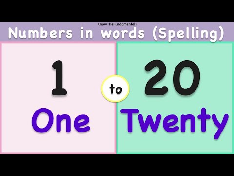 one to twenty spelling for kids | Number names 1 to 20 in English | Learn counting 1 to 20 in words
