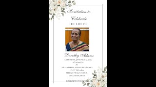 DOROTHY ADAMS 1 YEAR MEMORIAL SERVICE LIVE STREEM