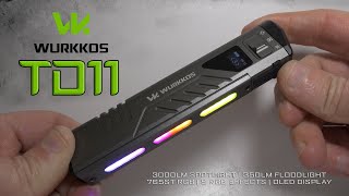 WURKKOS TD11  - 3000 lumens tactical flashlight with OLED display [765 RGB colours/9 effects] screenshot 3