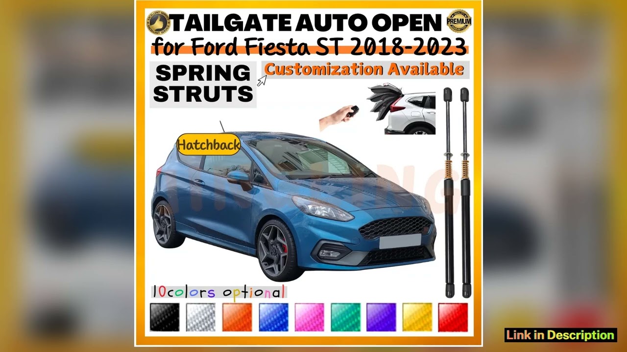 Qty2 Trunk Struts with Spring for Ford Fiesta ST B479 Hatchback 20182023 Rear Tailgate Boot Lift Su
