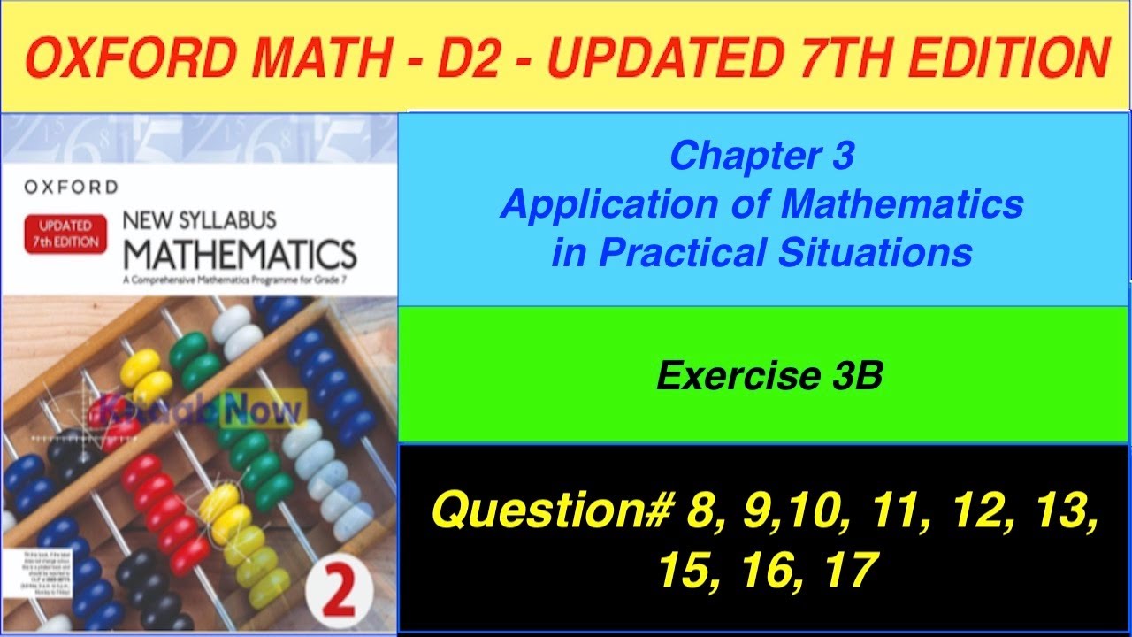 D2 Math Exercise 3B Updated 7th edition |Exercise 3B Question # 8, 9 ...