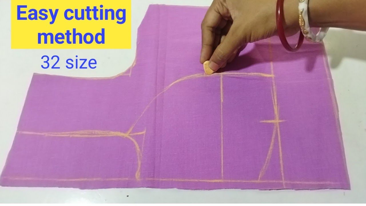 32 size double katori blouse cutting।। Katori blouse cutting।। Blouse cutting 32 size ।।