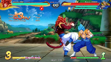 DBFZ SSJ4 Gogeta Mid-Screen To Corner Carry Solo Re-Jump T.O.D Combo