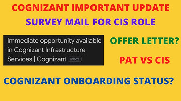 Cognizant Important Update | Survey Mail for CIS | CTS Offer/DOJ Update