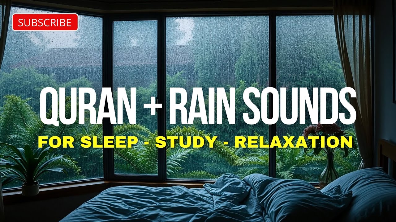 LIVE🔴Fall Asleep Peacefully | Quran Recitation with Rain and Thunder Sounds🌧️