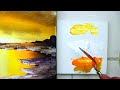 Beautiful Ocean Sunset | oval brush painting technique