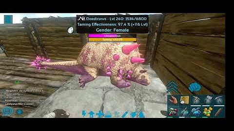 Few seconds of taming doedicurus in ark mobile
