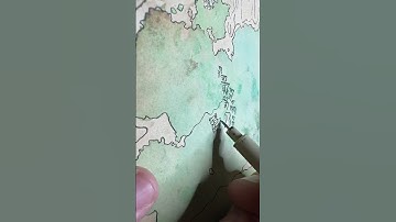 Fast and easy fantasy map. Watercolor and ink.
