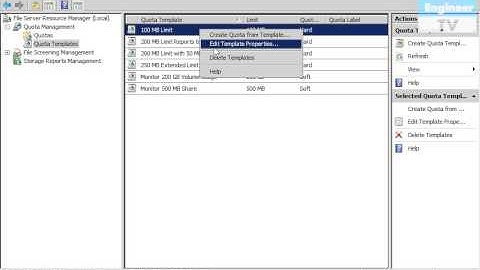 Create File Quota Template from FSRM in Windows Server 2008