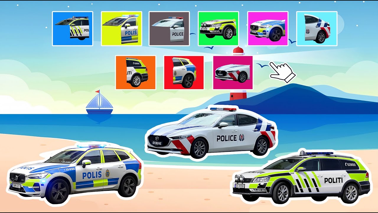 Can You Match the Police Car Parts 🚓❓ | Vehicle Puzzle Challenge