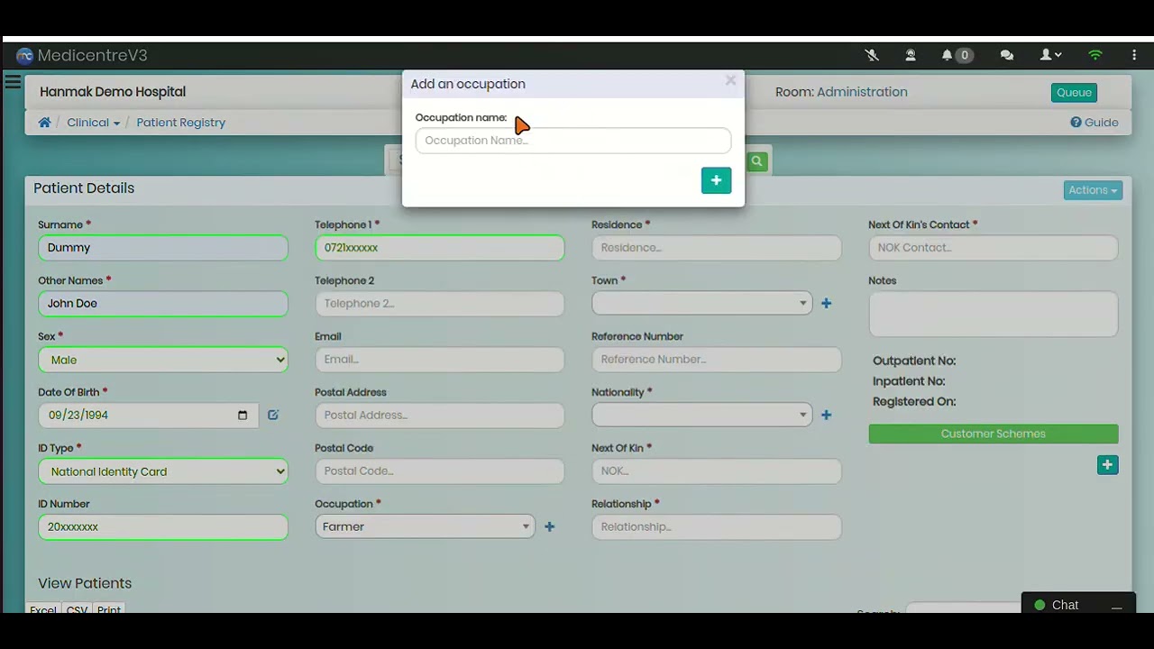 How to register a patient: MedicentreV3 Hospital Software