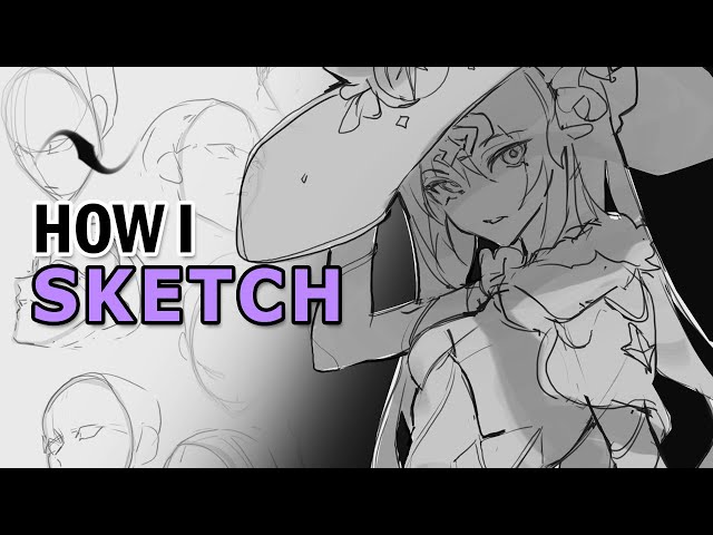 My Full Sketching Process! ✒️How I draw Poses for my Anime Work [Clip Studio Paint] class=