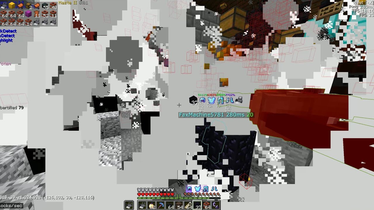 Nuking a 2b2t item shops stash