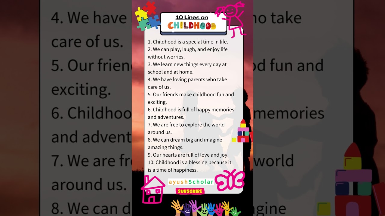 10 Lines Essay on Childhood | Short Essay on Childhood 